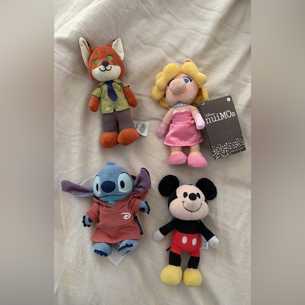 Disney nuiMOs Plush Set - Mickey, Stitch, Miss Piggy, Nick Wilde